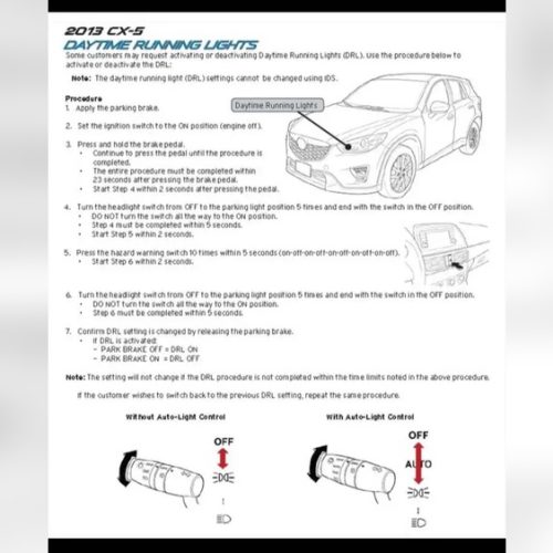 How To Turn Off Daytime Running Lights Mazda Cx 5: Easy Guide