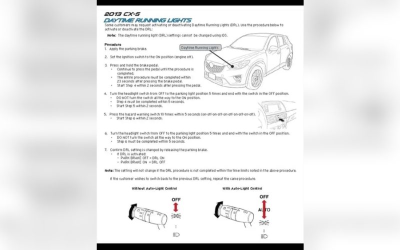 How To Turn Off Daytime Running Lights Mazda Cx 5: Easy Guide